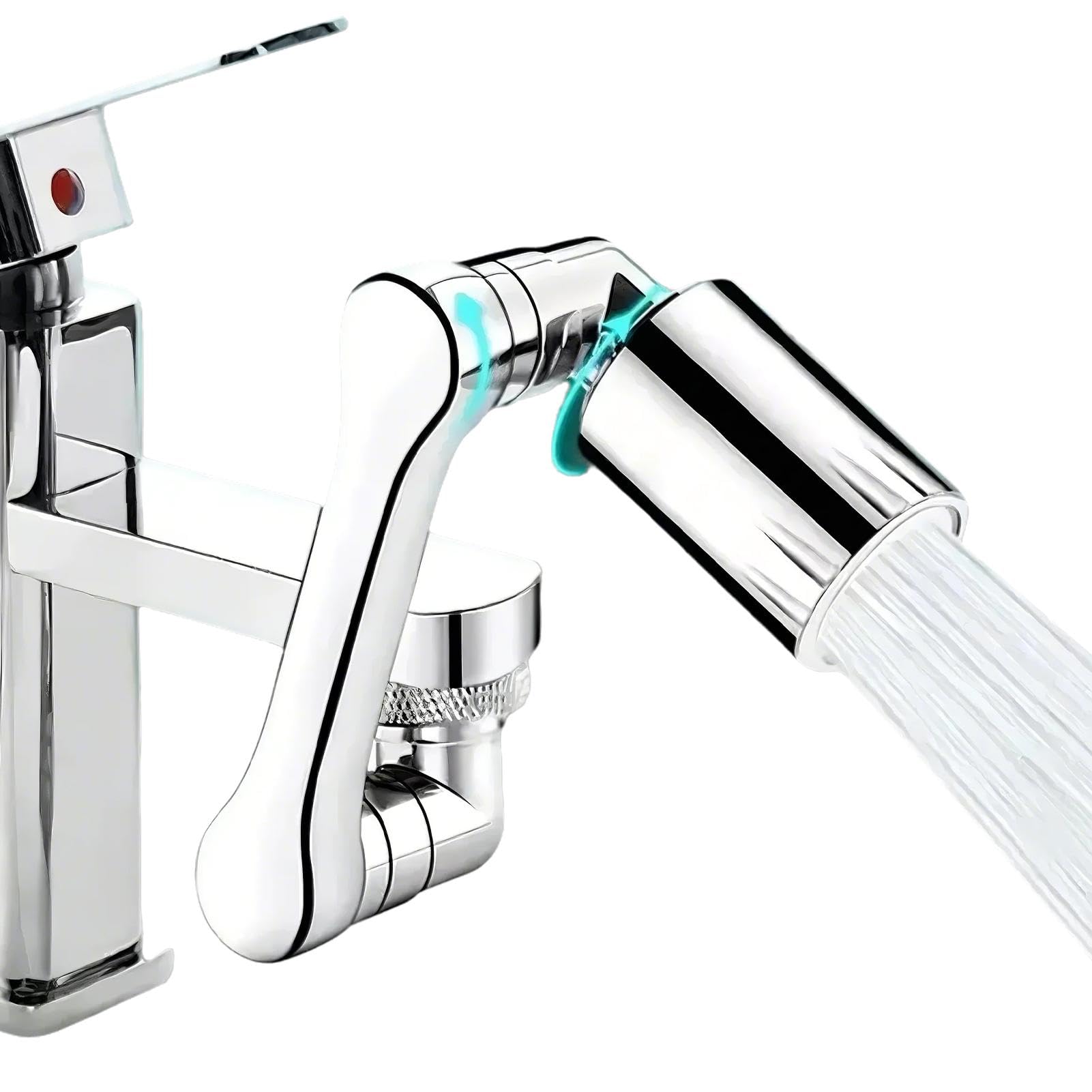 Extensor de grifo de baño, extensor de grifo de 1080 grados, extensor de brazo robótico giratorio, accesorio de grifo a prueba de óxido, extensor de grifo multifuncional, extensor de grifo de