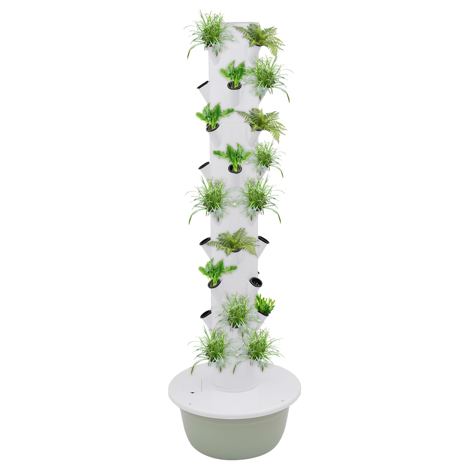 9 livelli a 36 fori idroponica torre di coltivazione, in plastica di alta qualità in bianco e verde, per balconi giardini interni verticali