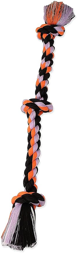 Flossy Chews Cottonblend Color 3-Knot Rope Tug, Large, 25-Inch, Assorted Colors