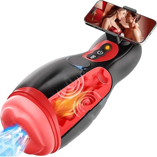Mens Sex Toys Male Personal Massager with Phone Holder – App-Controlled Stimulation Device Featuring 9 Suction Modes & 9 Vibration Settings, Heating Function, LCD Display Erotic Massage Kits