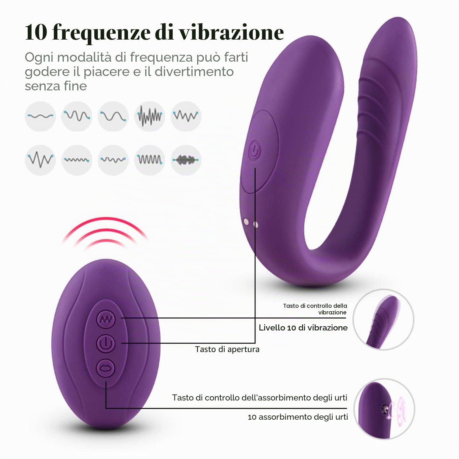 Vaginale Succhiare Vibratore a Forma di U 10 velocità di Vibrazione del Sesso Orale Aspirazione Clitoride Stimolatore Masturbazione Giocattoli del Sesso Donne-E088-Rose