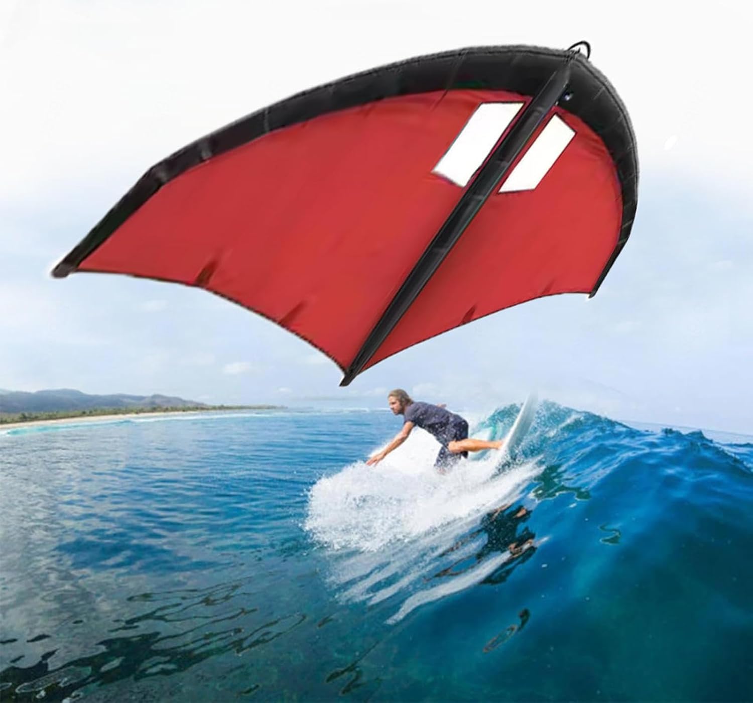Inflatable Surfing Wing Windsurfing Sail,Lightweight Stable Inflatable Kite Hydrofoil,Wind Surfing Surfboard and Sail,with Storage Bag Kiteboard