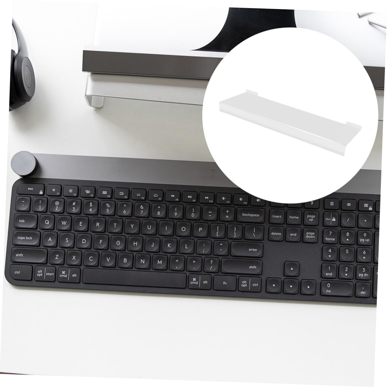 FUNOMOCYA Ergonomic Keyboard Wrist Rest Tilted Acrylic Keyboard Stand Computer Desk Accessory
