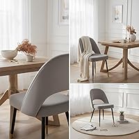 Vista 4 de LukeAlon Juego de 4 sillas de comedor clásicas de terciopelo, sillas de cocina tapizadas con respaldo abierto con patas de metal, sillas laterales