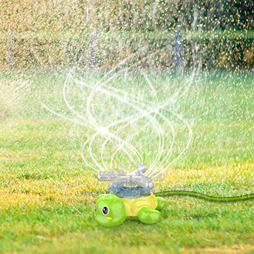 Shemira Outdoor Water Spray Sprinkler for Kids and Toddlers, Backyard Spinning Turtle Sprinkler Toy, Outdoor Games Water Spray Toys, Fun Backyard Fountain Play Toys for 2 -12-Year-Old Boys & Girls