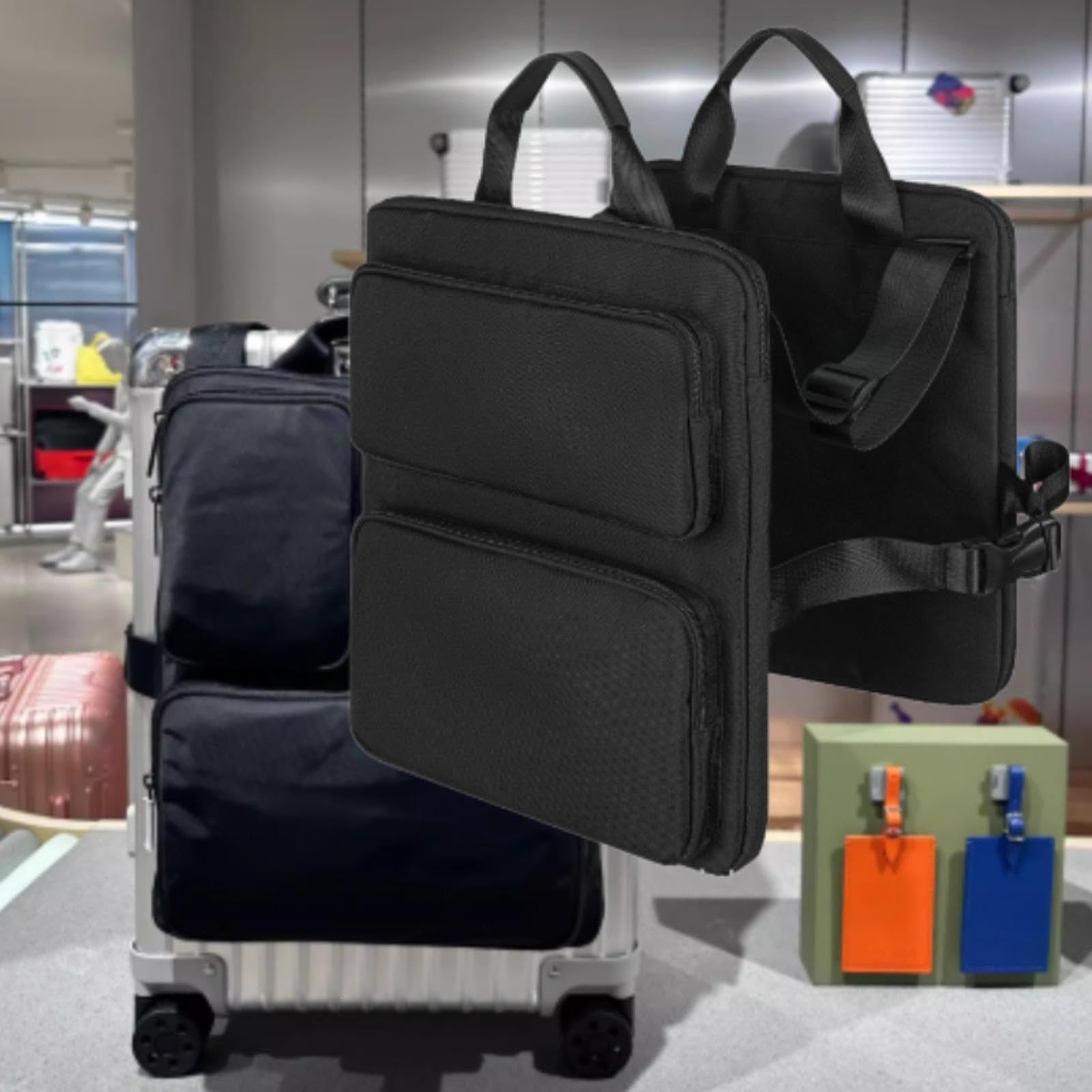 Organizer per valigie con gancio a sgancio rapido, borsa portaoggetti con tasche, accessori da viaggio portatili per le vacanze, Nero , Bagagli