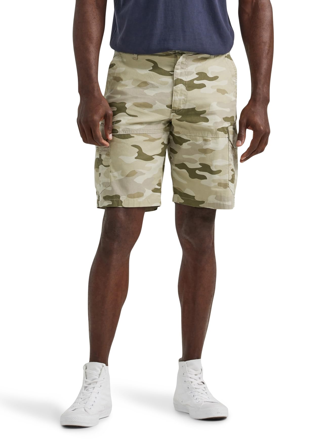 Lee Men's Extreme Motion Swope Cargo Short, Khaki Granite Camo, 42