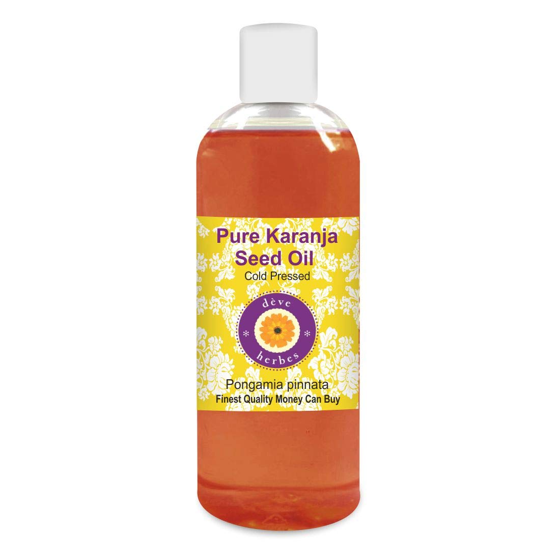 Deve Herbes Pure Karanja Seed Oil (Pongamia pinnata) Cold Pressed 200ml (6.76 oz)