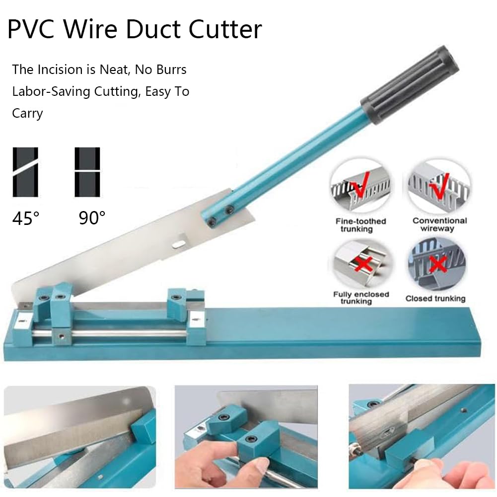 Cortador de troncal de PVC, máquina de corte manual de conductos de alambre para electricistas, herramienta de corte de riel DIN de alta resistencia, corte de precisión para una gestión limpia de