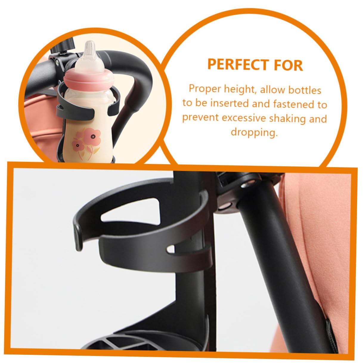Healvian 5pezzi Portabicchieri Per Passeggini Tazze e Bottiglie Facile Installare e Adatto Carrozzine e Scooter Accessorio e Versatile