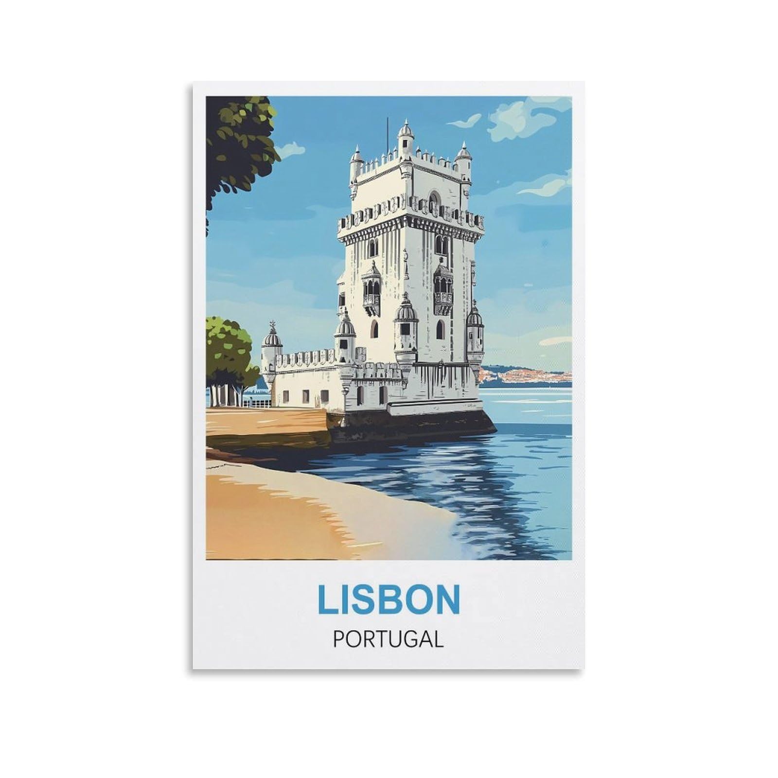 EZMLFA 5D Diamond Painting Kits,Lisbon Portugal Diamond Art Kits Adults, Create Your Own Diamond Painting Full Drill Gifts for Home Decor 50x60cm