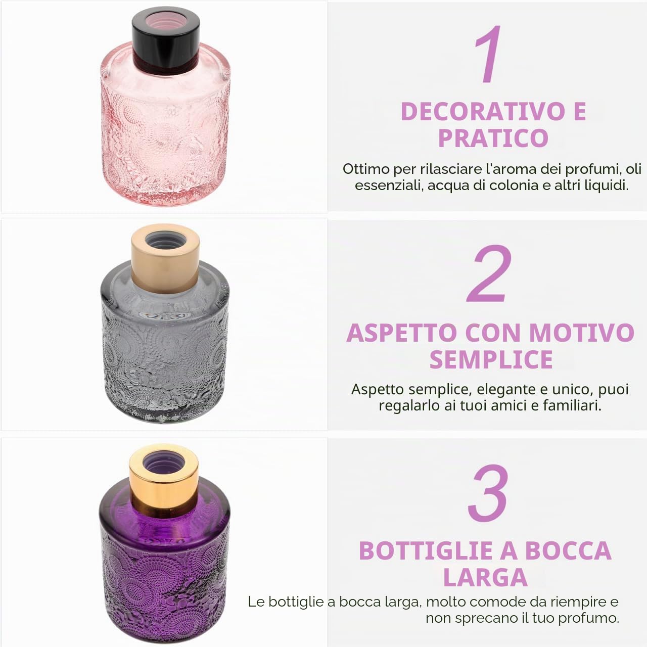 Operitacx 4 Pz Bottiglia Di Bottiglia Diffusore Di Profumo in Vasi Diffusori in Olio Essenziale Bottiglie Flaconi Diffusori Vuoti Fragranza Piccola Scatola Bicchiere