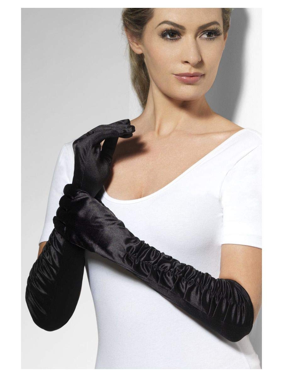 Smiffys Temptress Glove, Fuchsia Long, Fever Gloves Fancy Dress, Fever Dress Up Accessories