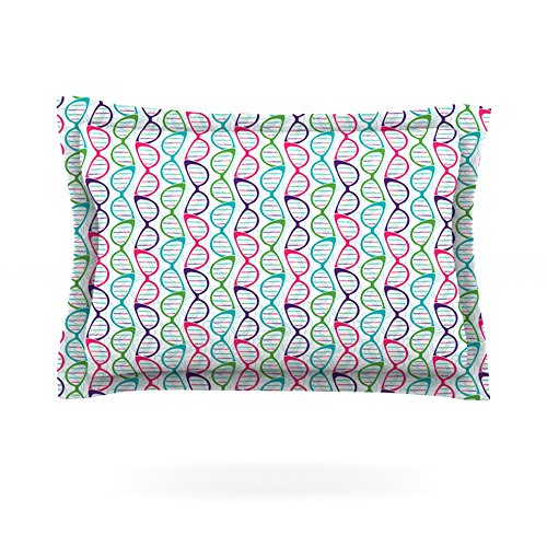 Holly Helgeson Geeky DNA Pink Blue Pillow Sham, 40" x 20"