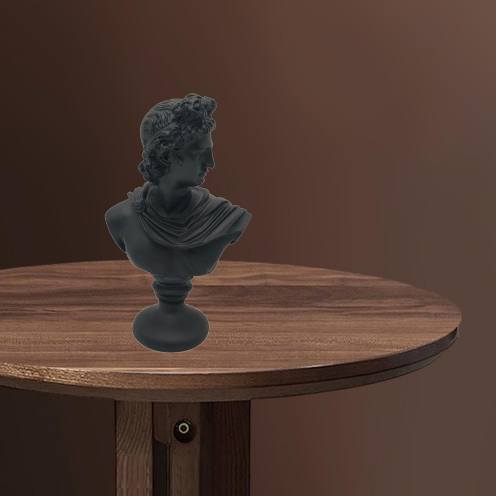 Busto de de la mitología Griega clásica. Regalo excepcional. Esculturas de Resina meticulosamente elaboradas para entusiastas del Arte. Decoración, Apolo Negro