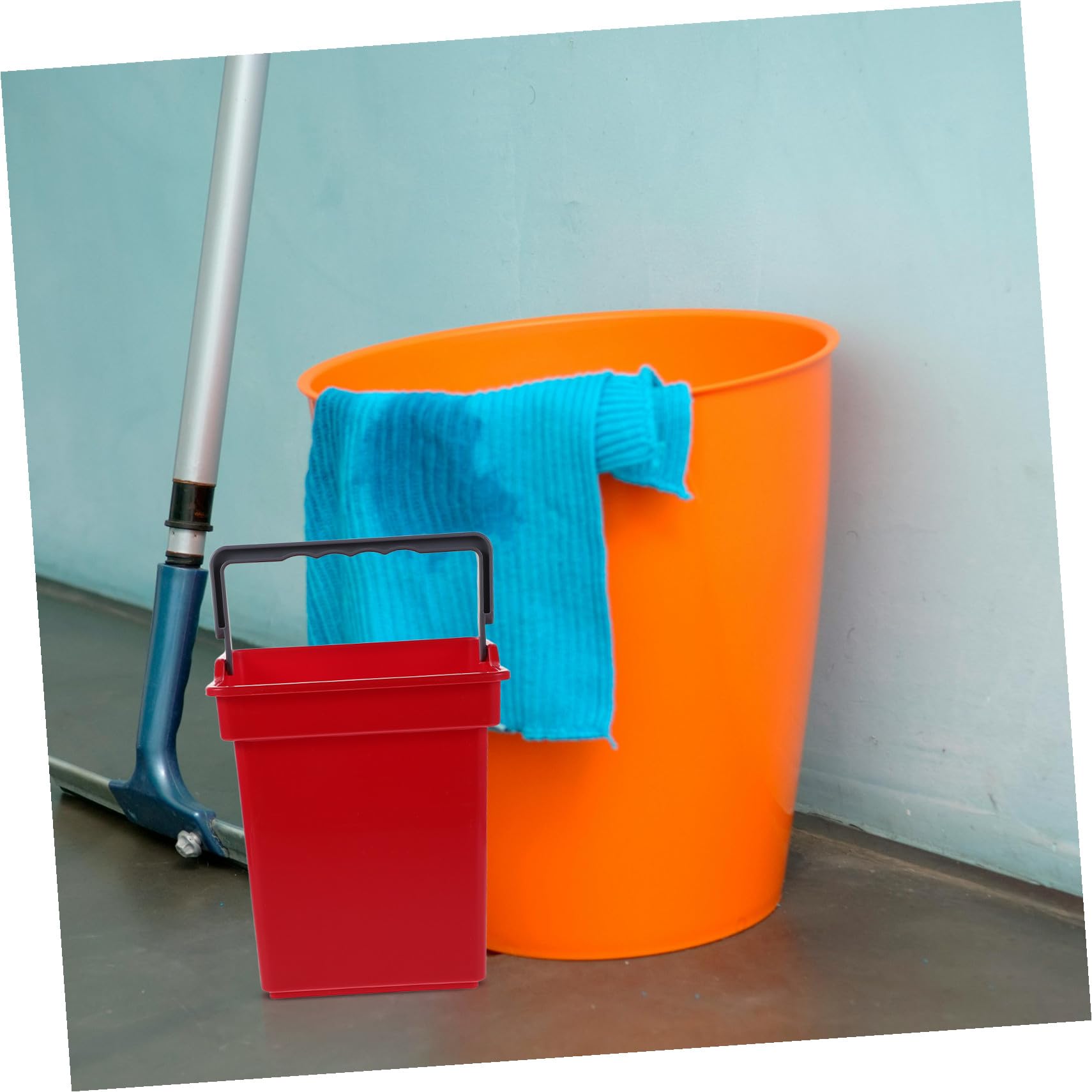 SHINEOFI 2 Cubos de Plástico Diseño Moderno con Asa y Operación Rápida Contenedores Multiusos para Carrito de Limpieza Profesional para Residuos y Agua en Espacios Comerciales