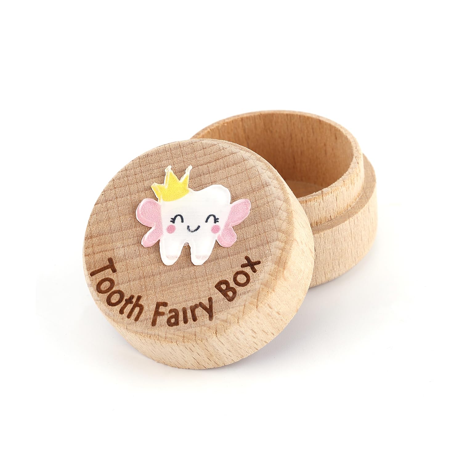 Caja de almacenamiento de dientes, caja de dientes de madera, bonita caja de recuerdo de dientes, caja de dientes de bebé para niños y niñas