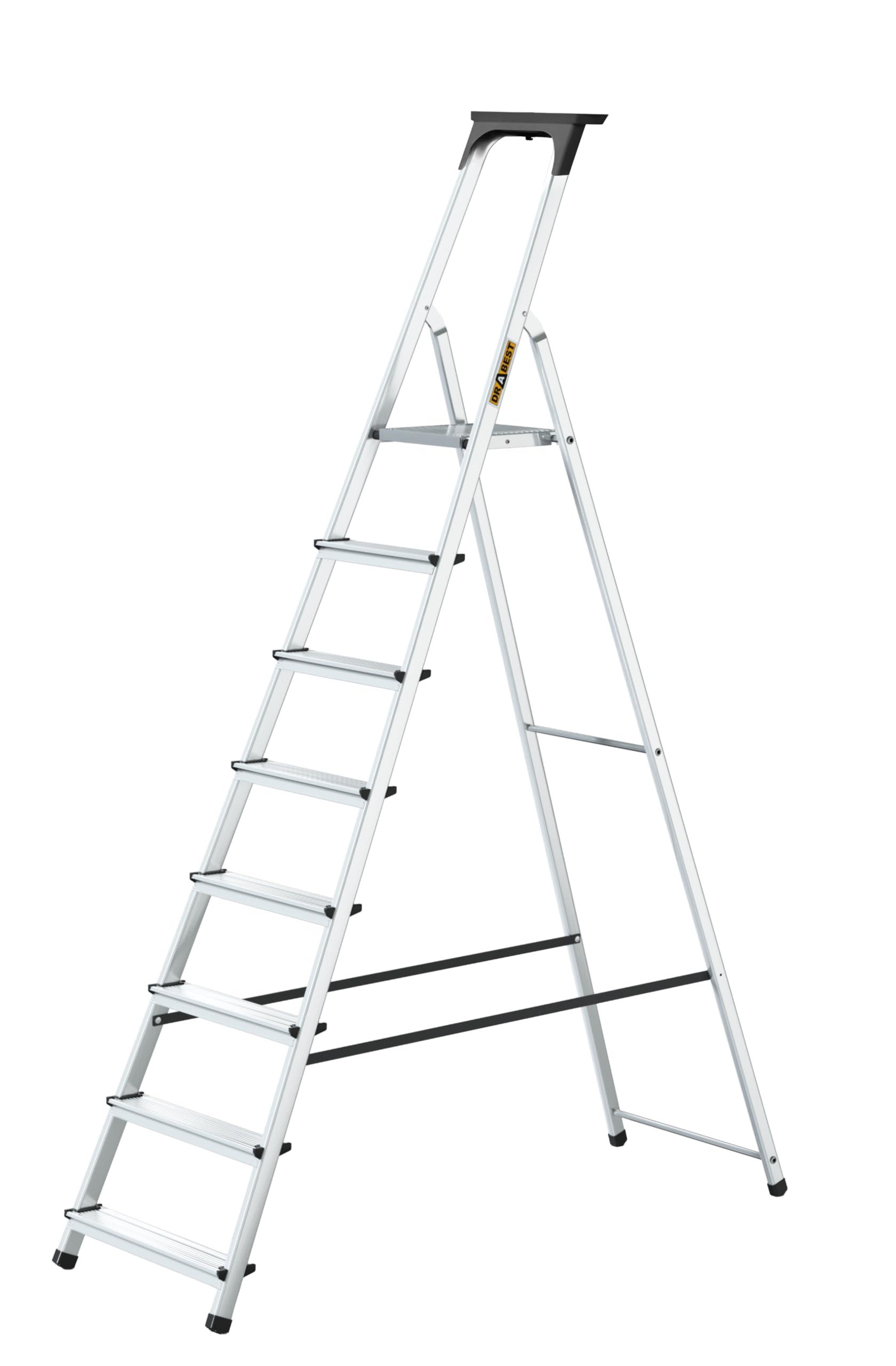 Drabest Aluminum 8-Step Household Ladder With Tool Shelf 125 Kg from B&Q