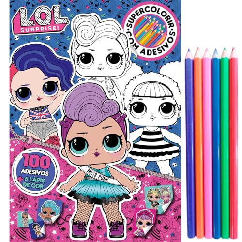 LOL Surprise Super Colorir álbum de dibujos para pintar con stickers 01