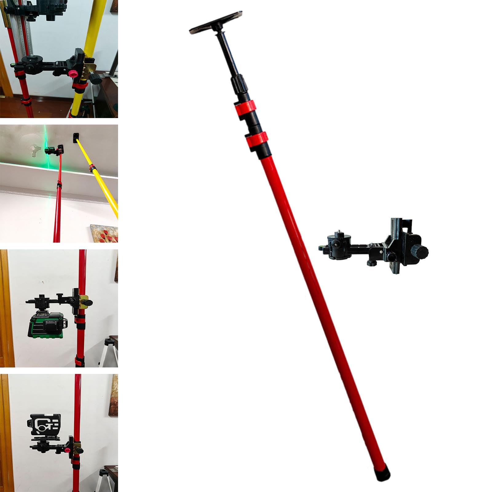 KESOTO Nivel láser Soporte de pared de nivel de poste telescópico Rendimiento estable Soporte de pared de nivelación multifuncional para el interior del, b
