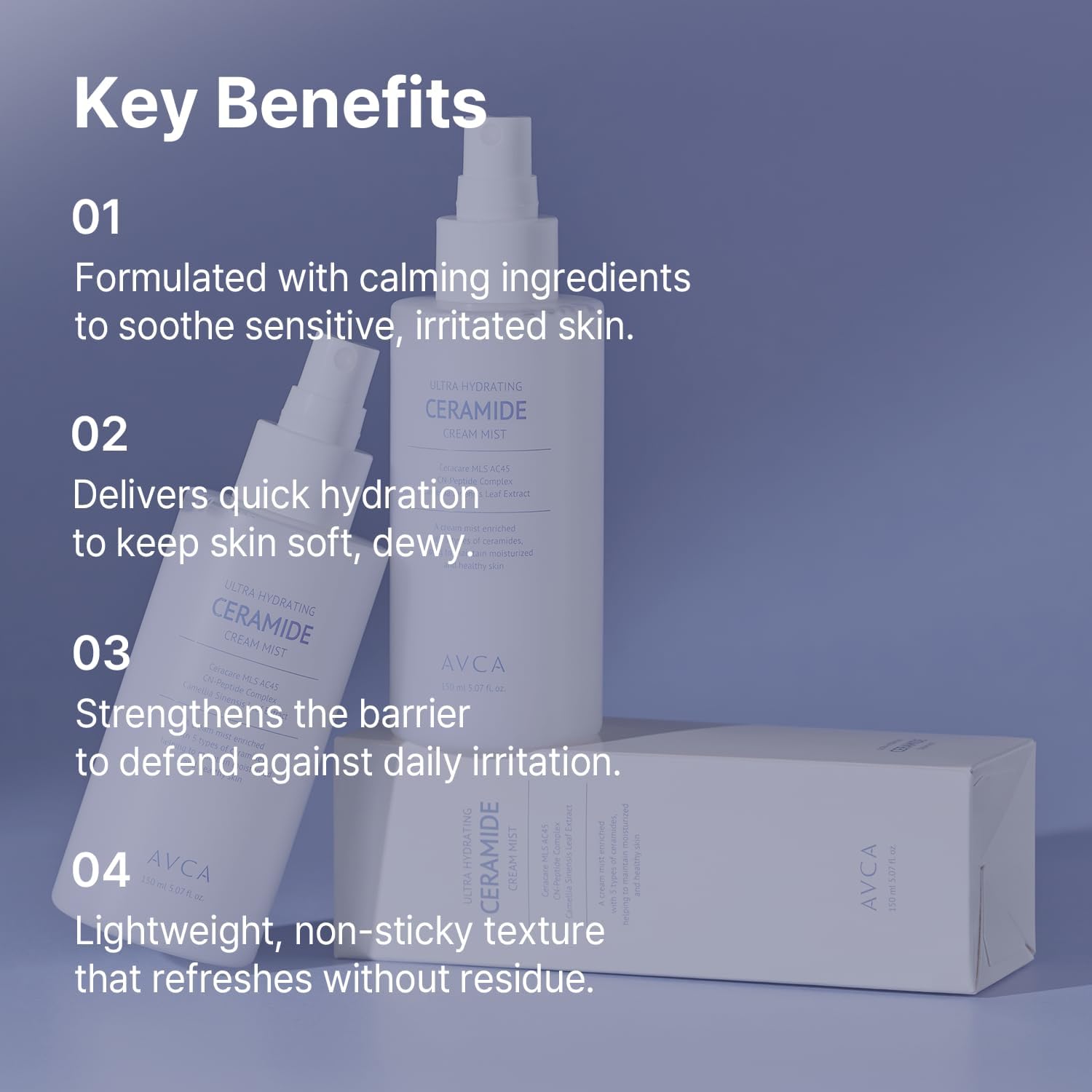 AVCA Ultra Hydrating Ceramide Cream Mist – Milky Face Mist with 5 Ceramides for Deep Moisture, Soothing & Dewy Glow, Lightweight Moisture-Boosting Facial Spray for All Skin Types (5.07 fl oz) - Image 4