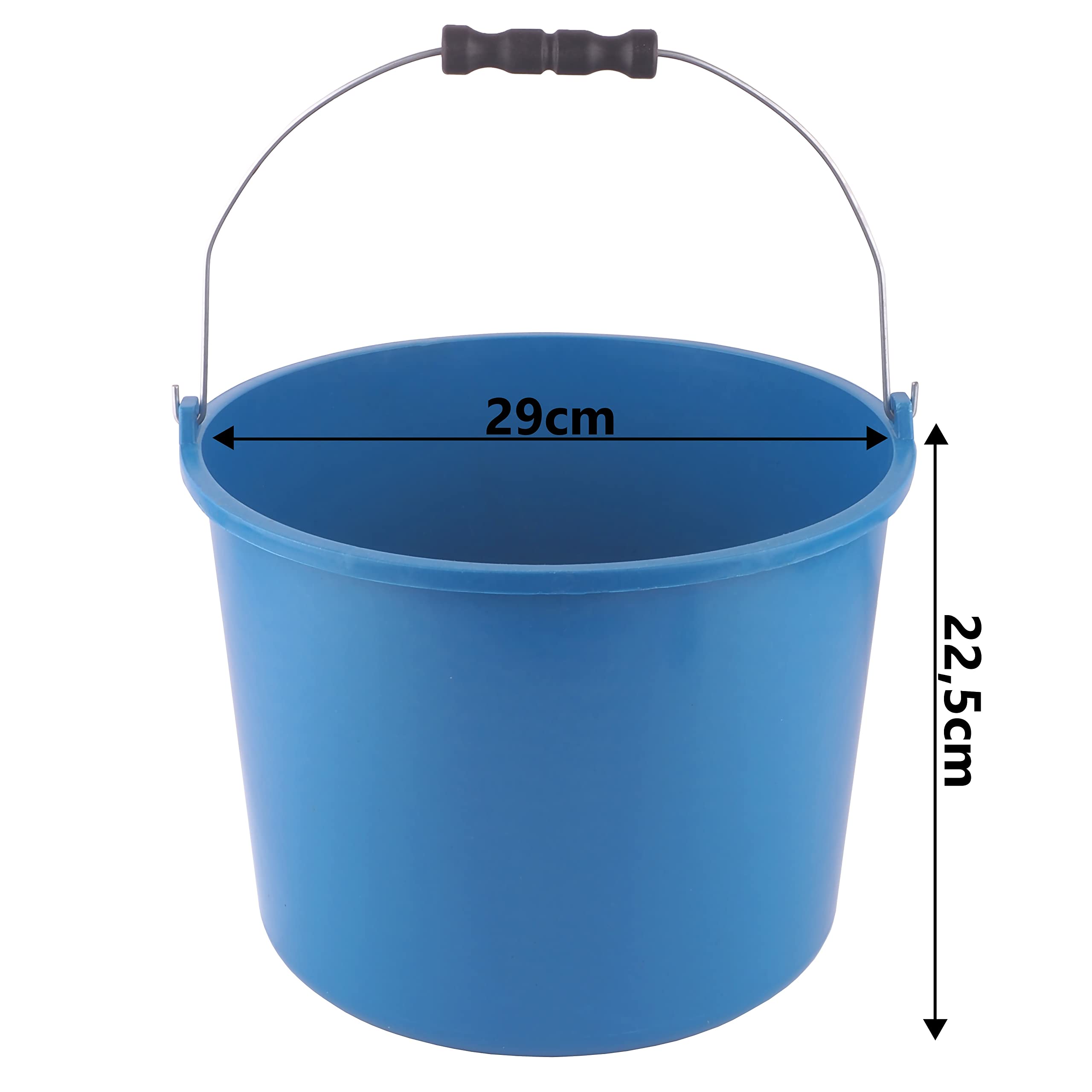 Lot de 10 seaux avec étrier en métal - 12 l - En plastique - Avec anse - Seau de récolte - Seau de nettoyage - Idéal pour le jardin, le chantier