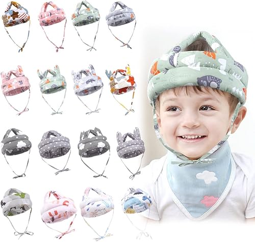Miniatura 2 de Casco de bebé para gatear caminando, protector de cabeza de bebé, lindo verano, transpirable, ajustable, protección de cabeza para bebé, sin golpes