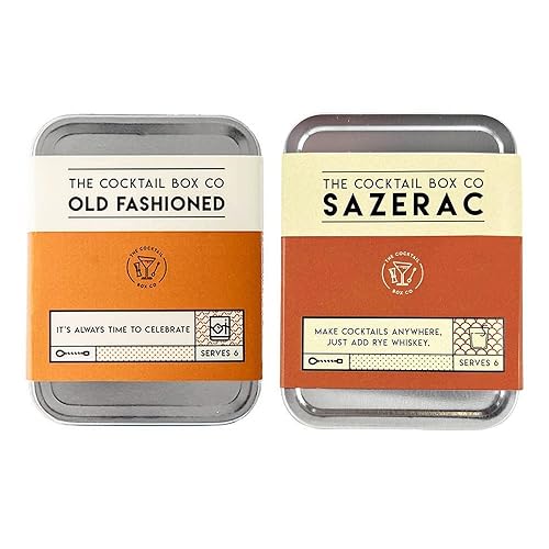 Kit de cóctel The Old Fashioned & Sazerac - Kits de cóctel The Cocktail Box Co. Premium - Cócteles hechos a mano. Gran regalo para cualquier amante