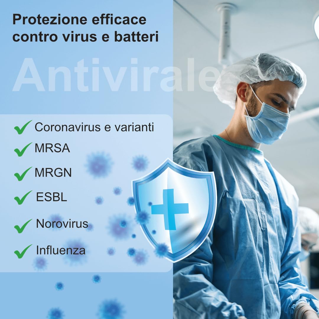 Camice Protettivo Monouso XL 10 Pezzi IEA Medical Antivirale Privo di Lattice