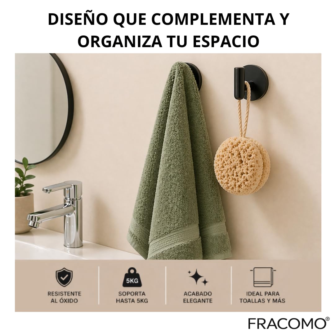 2 Ganchos Adhesivos de Pared Resistentes, Ganchos Baño sin Taladro Acero Inoxidable 304, Ganchos Impermeables Baño Antióxido, Ganchos Adhesivos Fuertes para Toallas y Colgador de Ropa Adhesivo