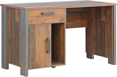 Pharao24 Burotisch In Grau Kiefer Massiv Amazon De Kuche Haushalt