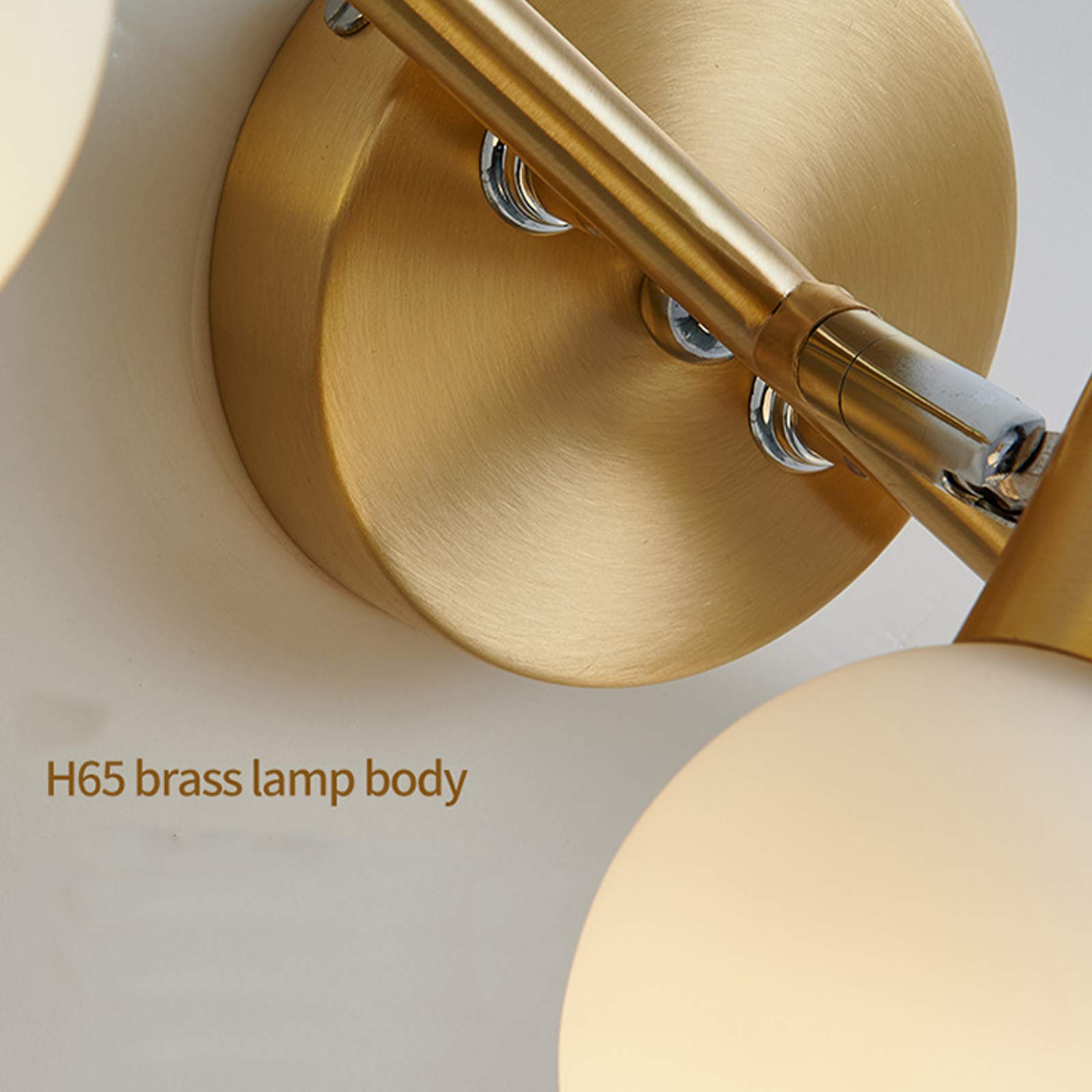 Mosiężna lampa łazienkowa LED, regulowana lampa ścienna z 3 temperaturami barwowymi, złote lustrzane światła E14, 2 płomienie, lampa ścienna, oświetlenie toalety, wodoszczelność IP44