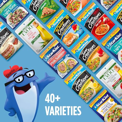 Image of StarKist Tuna Creations Variety Pack, 3-Pack Trial (Hickory Smoked, Herb & Garlic, Sweet & Spicy), Ready-to-Eat Tuna Pouches, 13g-18g Protein, On-the-Go Snack or Meal