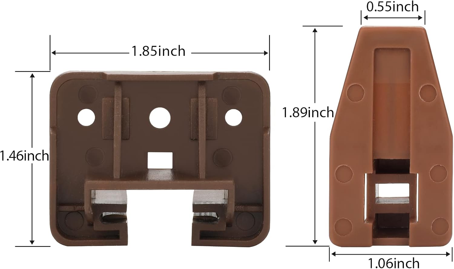 LONTAN DGSL01 Plastic Drawer Slides and Guides 2 Pack Drawer Replacement Part for Center Mount Cabinet Rails Plastic Guides for Dresser