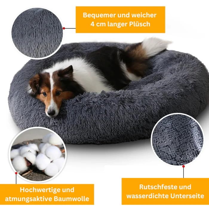 SWZEC Hundebett Wolke 7 - Das Original - Puppery (M-60CM,Hellgrau)