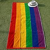 DHESTIA HOME - Toalla de Playa 100% Algodón Egipcio Terciopelo 85X165 cm Arcoiris Rainbow Color Único Talla 85x165 cm