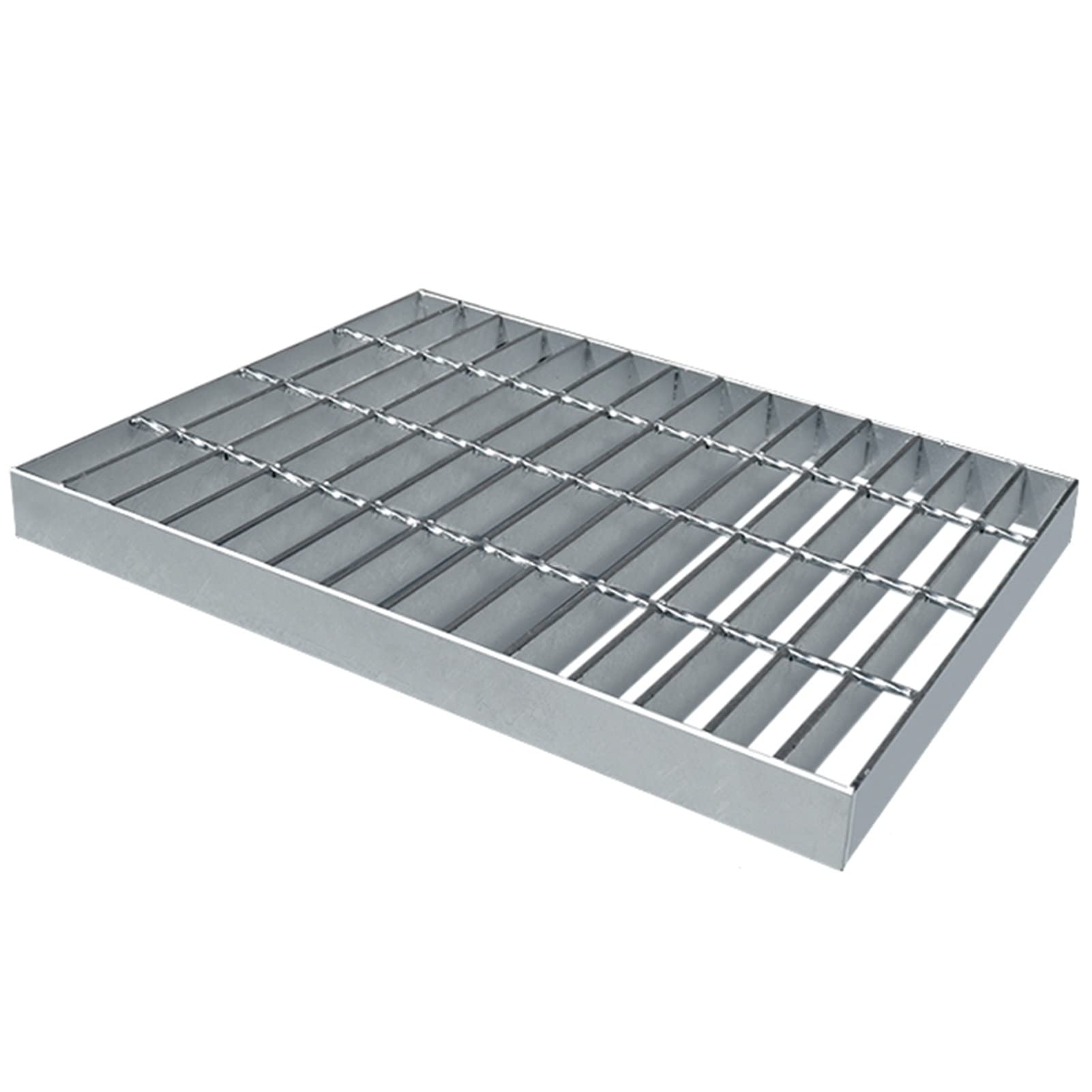 Grille d'évacuation en acier galvanisé robuste pour drainage extérieur de cour et patio
