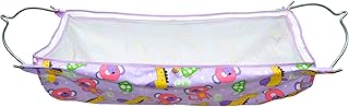 Soft Cloth Swing New Born Baby Cradle/Ghodiyu/Khoyu Hammock in Cool Cotton with Net, Purple (with Steel Hangers)