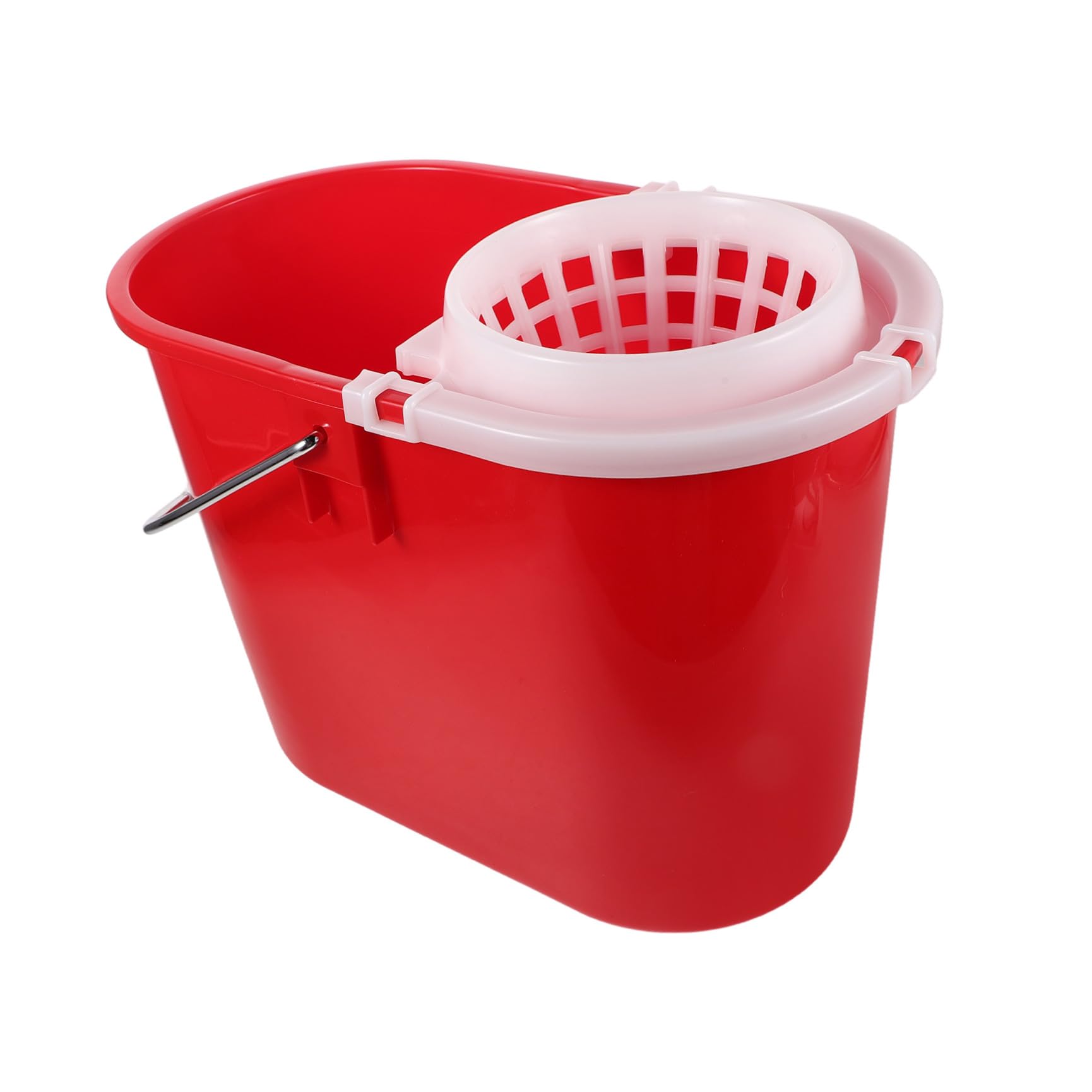 Cubo para Trapeador Comercial de Plástico Rojo Redondo
