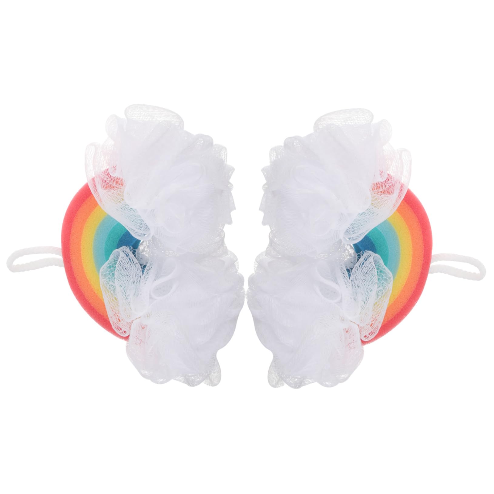 Spugna Da Bagno e Scrubber Per Corpo Bambini 2 Pezzi Spugna Arcobaleno Esfoliante Compatta Per Doccia e Pelle Delicata Ragazzo e Neonati