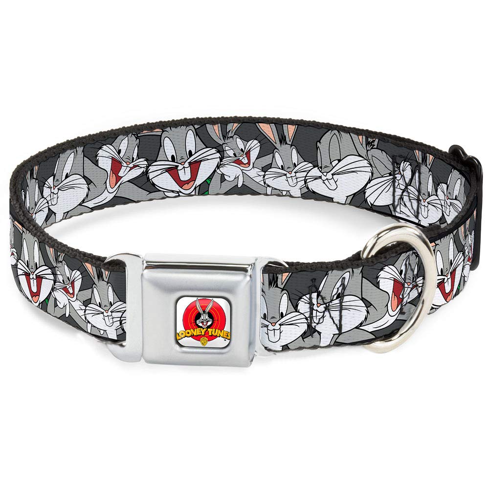 Collier de chien blanc Buckle Down Looney Tunes imprimé en nylon
