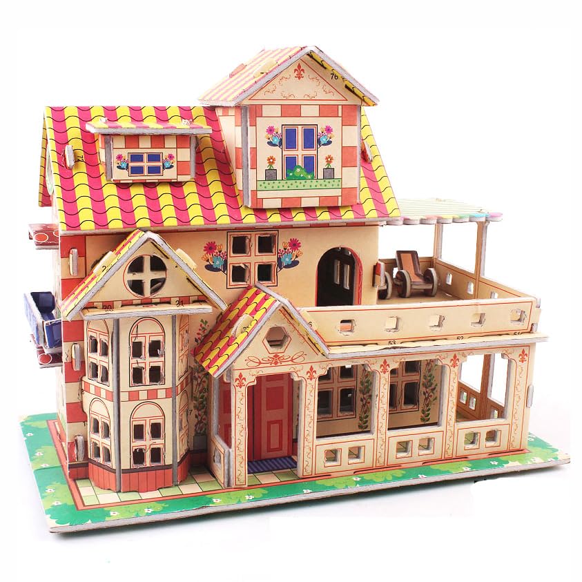 Image of Premium 3D DIY CardBoard Puzzle House Kit for Kids | Educational Build & Assemble Model Craft Set | Creative Construction Toy for Learning, Skill Building & Imaginative Play (Puzzle House Kit)