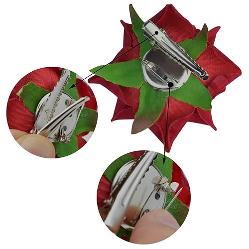Miniatura 4 de Topbuti Pinza para el pelo de rosa, broche de rosa, 4 piezas de tela, pinzas para el cabello mexicano, tocados para mujer, niña, boda, fiesta, día