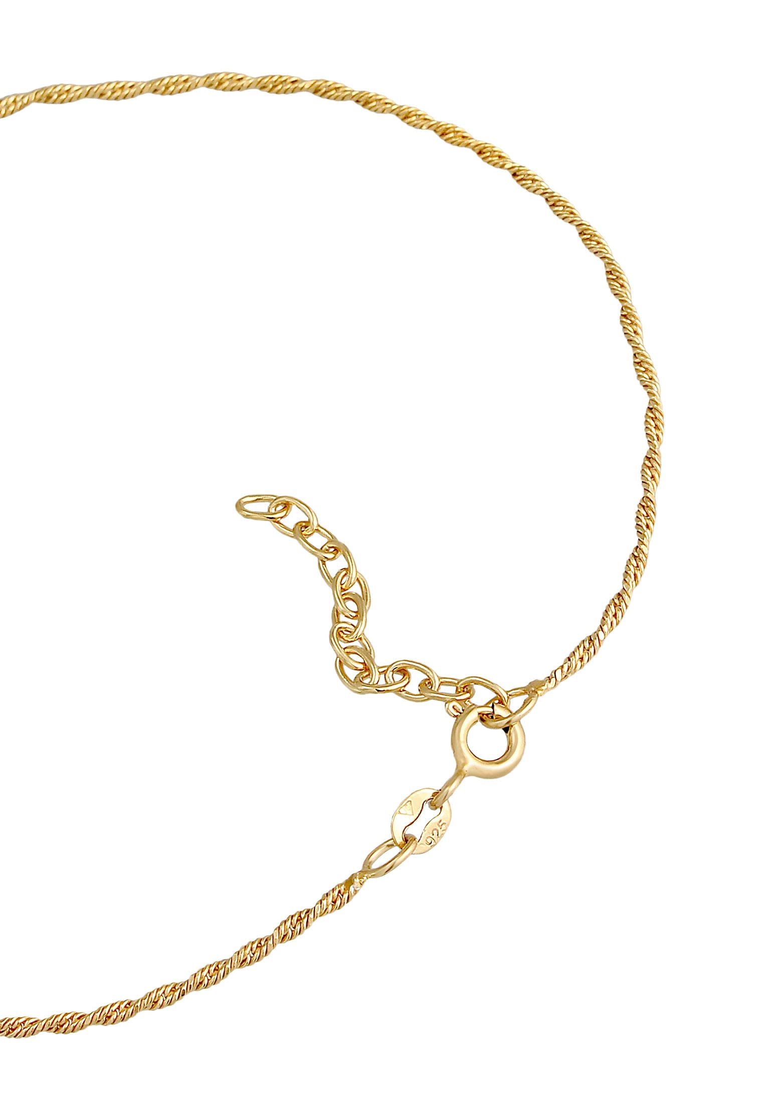 Elli Fußschmuck Damen Fußkettchen Kordel Gedreht Basic Zeitlos Trend | Verstellbar 925 Silber