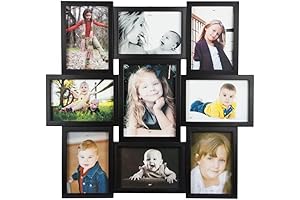 Malden International Designs Crossroads Puzzle Collage Picture Frame for 9 - 5x7 Photos, Black