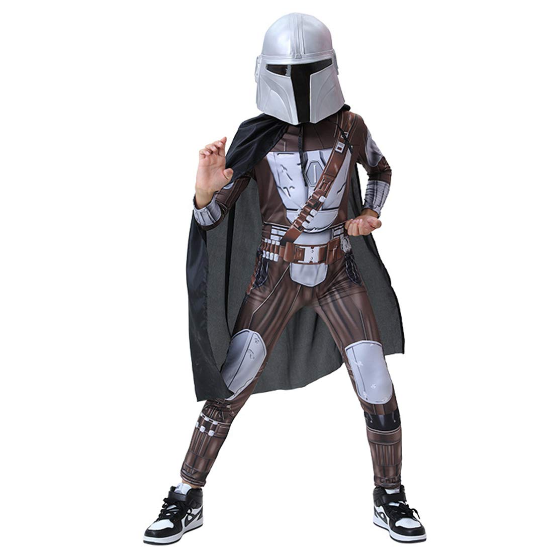 Mandalorian Hunter Costume Jumpsuit 3D Print Pullover Hoodie Swaetshirt Jacket Halloween Cosplay Outfit for Teens
