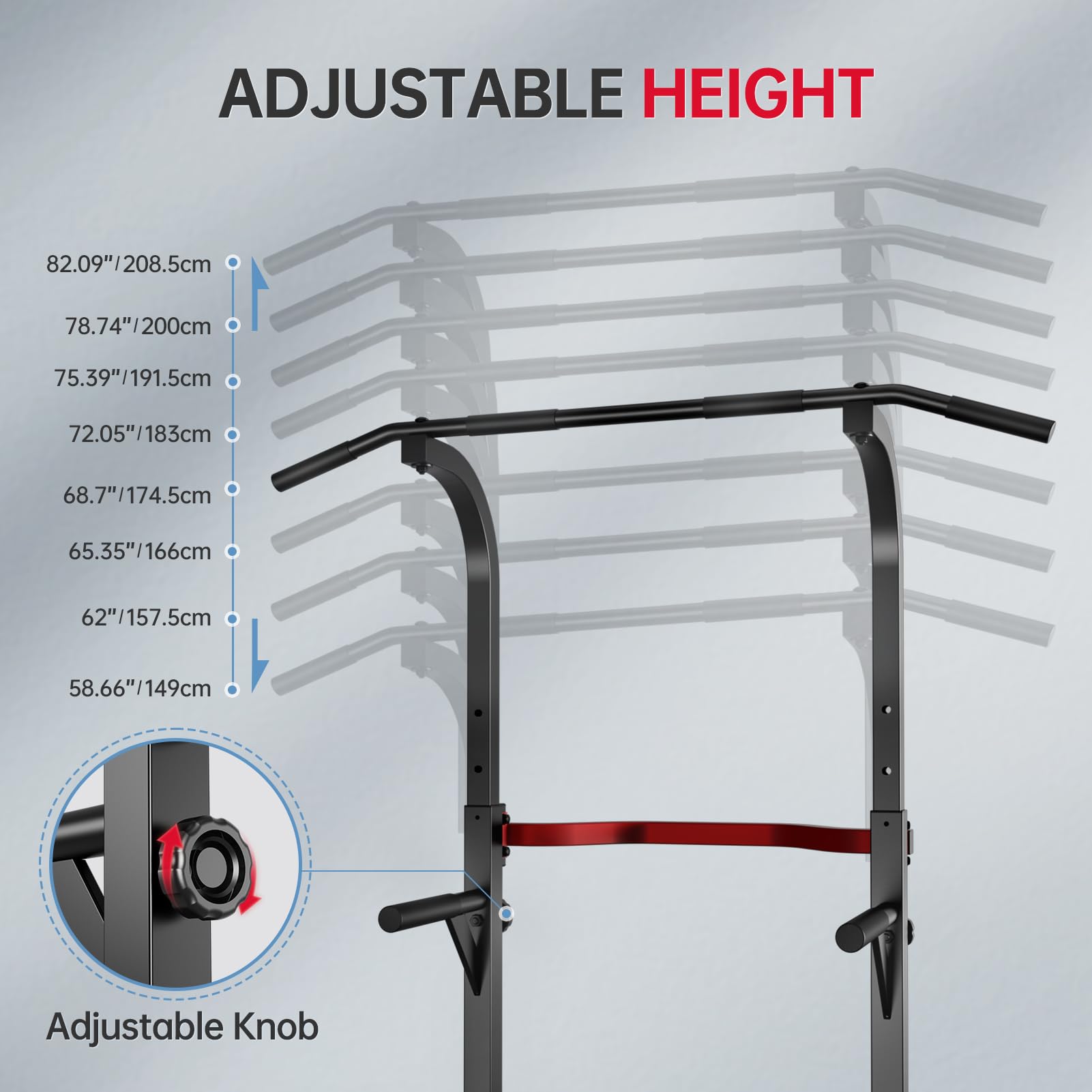 PASYOU Chaise Romaine Power Tower Dip Station,Multifonctions Barre de Traction Station Musculation pour l'entraînement à la Maison,Chaise Romaine Exterieur&Barre de Tractions,Charge maximale 150kg