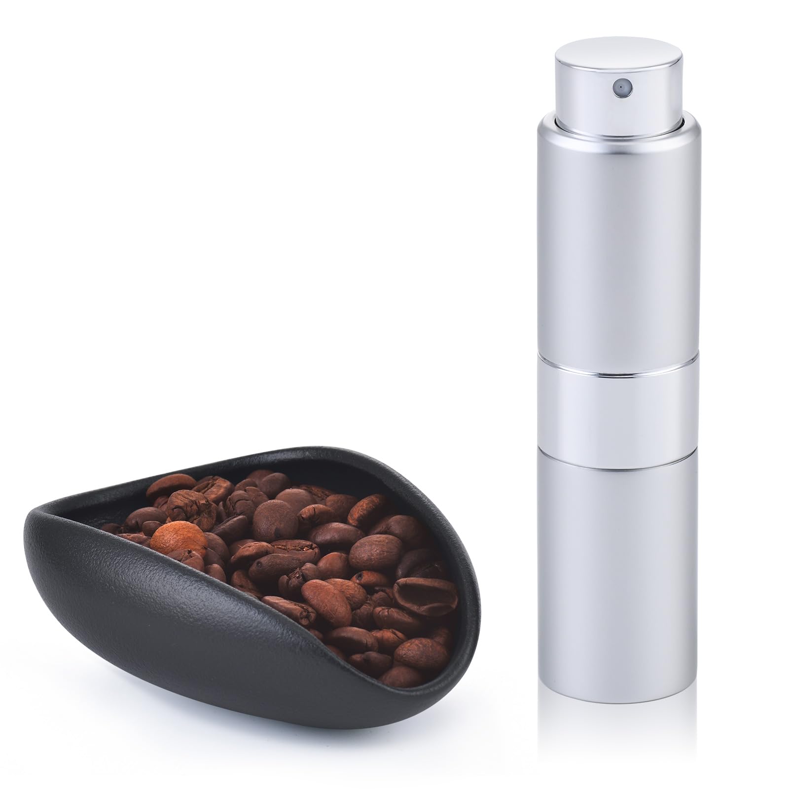 Lulupack Kubek z dozownikiem ziaren kawy z butelką z rozpylaczem 20 ml, kubkiem do kawy i zestawem do spryskiwania ziaren espresso