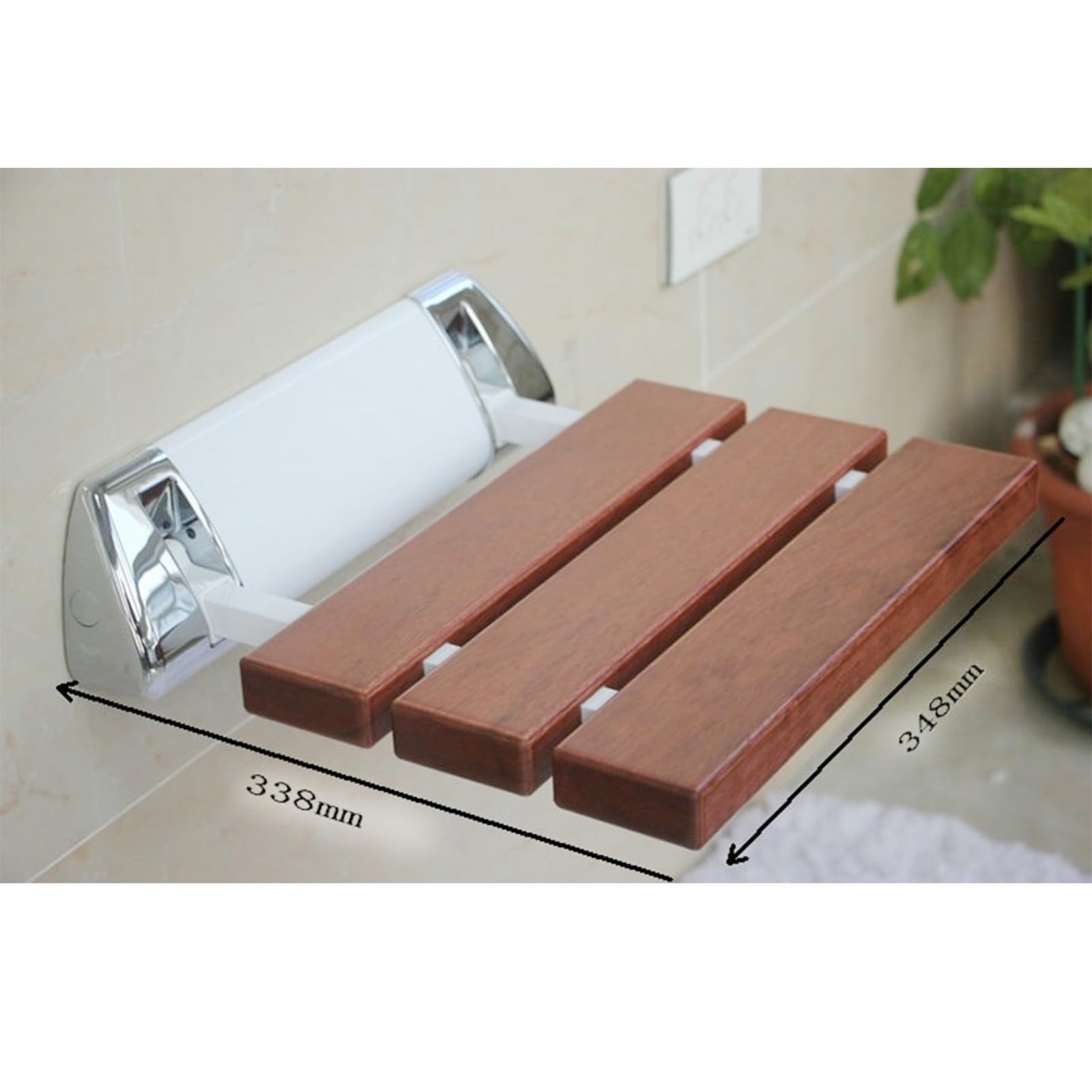Asiento De Ducha Abatible Plegable,Silla Plegable para Ancianos De Madera Bambú Y Aluminio,Silla De Ducha Plegable De Pared para Personas Mayores,Discapacitados Ahorro De Espacio