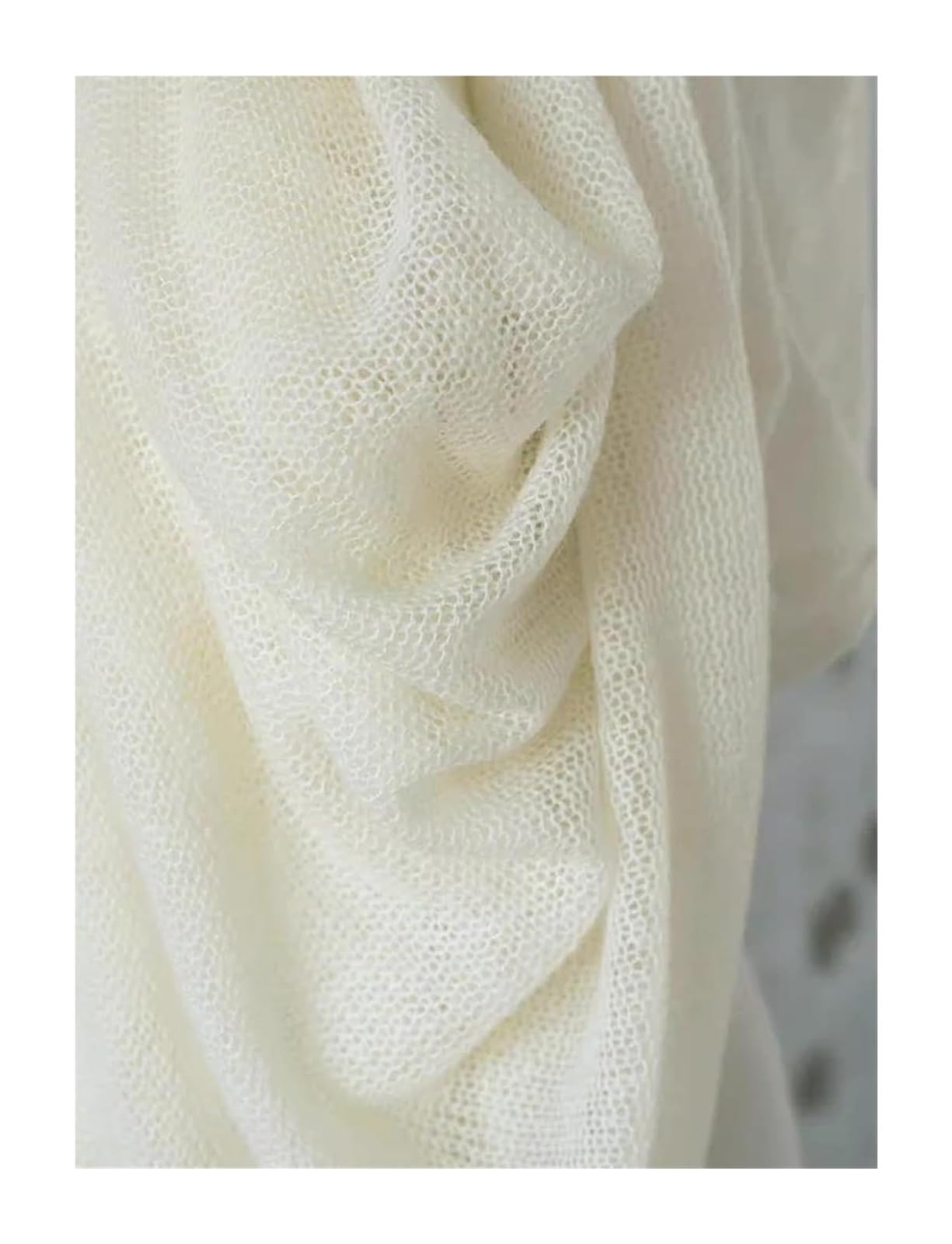 Tejido de malla para costura, Tejido de malla punto acrílico lana, beige, 90 cm x 145